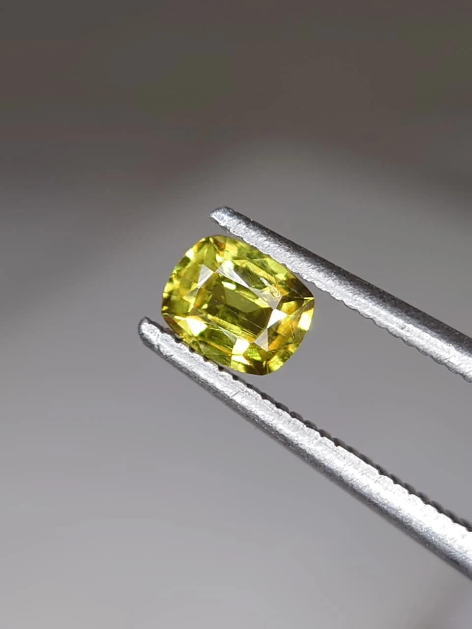 0.5ct Natural Cushion Faceted Demantoid Garnet from Pakistan — view 2